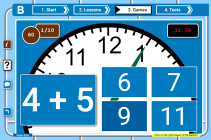 Free Maths Games screenshot of Chose or lose game for secondary