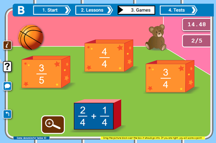 Screenshot of Mix and match game for learning and practicing math online