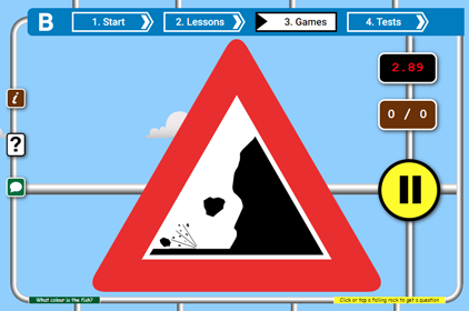 Free Maths Games screenshot of Rock fall game for beginner