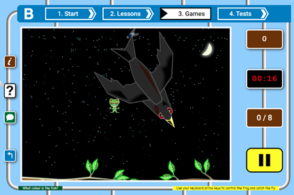 Free Math Games screenshot of THE FROG FLIES game for elementary