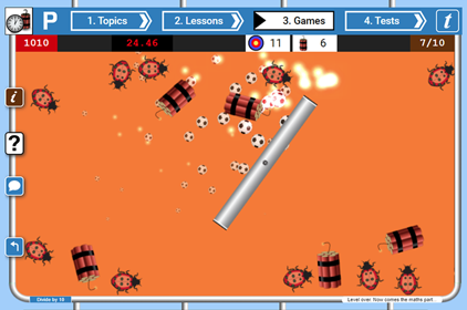 Free Maths Games screenshot of the UXO game for beginner