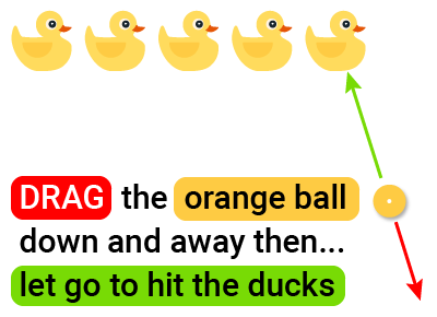 Instructions graphic for math game duck-shoot
