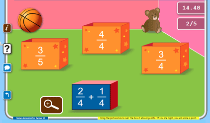 Screenshot of Mix and match game for learning and practicing reception maths online