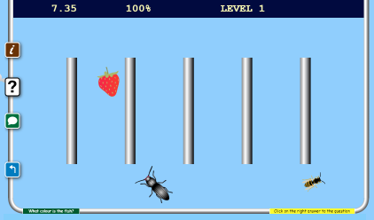 Free Maths Games screenshot of the beetle and bee game for intermediate